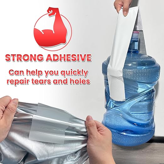 Birllaid Awning Repair Tape for Tarp, Heavy Duty Outdoor Repair Tape for Canvas, Boat Covers, Tent, Sail Tape, Tear Repair Patch Kit, Waterproof, UVproof, White