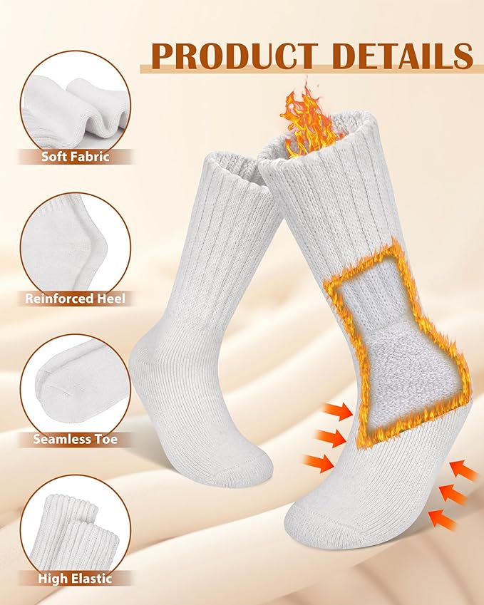 YSense Thermal Wool Socks for Women Thick Winter Boot Socks for Women Warm Cozy Breathable Hiking Socks 4 Pairs