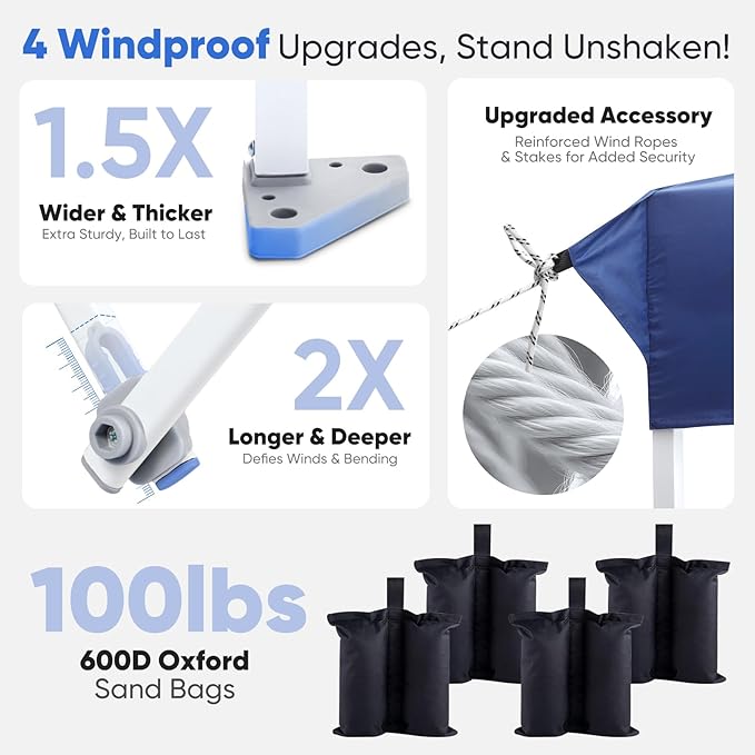Sekey 10x10 Pop Up Canopy with Pockets Sidewall, One Push Setup Instant Outdoor Gazebo, Instant Easy Up Canopy with UPF50+ Top, 4 Weight Bags for Events, Beach, Patio, Camping