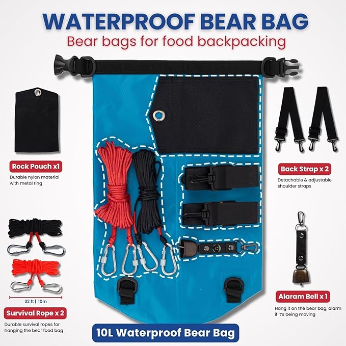 Bear Bags for Food Backpacking Bear Bag Hanging System Bear Canister for Backpacking Food Bag Camping Food Bag Hiking, Camping (Blue)
