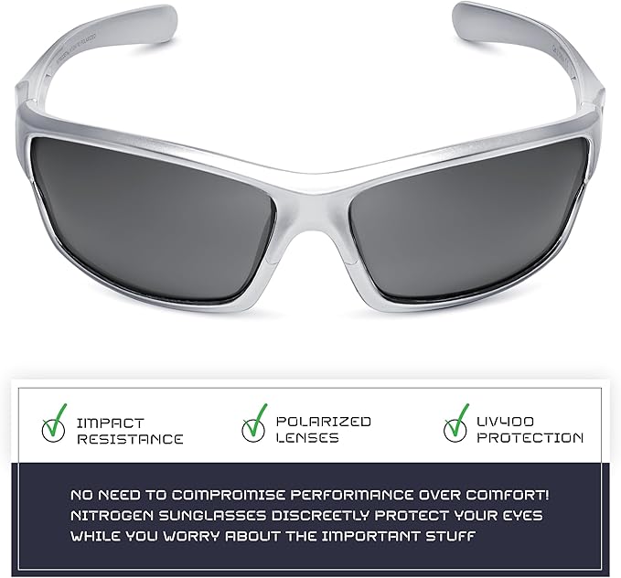 Nitrogen Polarized Wrap Around Sport Sunglasses for Men Women UV400 Driving Fishing Running Sun Glasses