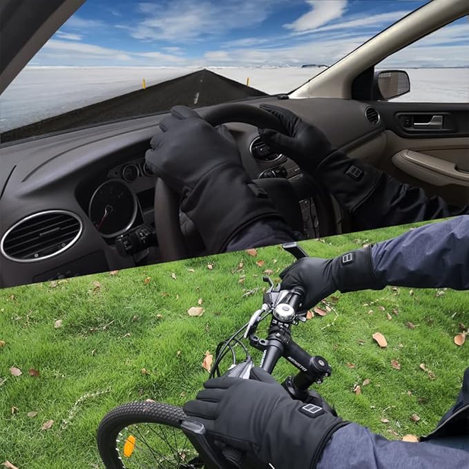 Rechargeable Battery Electric Heated Gloves for Arthritis Hands, Ultrathin Hand Warmer Motorcycle or Bicycle Riding Skiing Fishing Gloves Screen Touchable