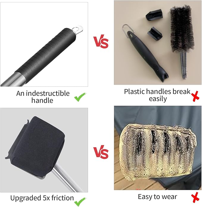 Grill Brush Bristle Free,(Only Replaceable Cleaning Head No Grill Brush)-Black