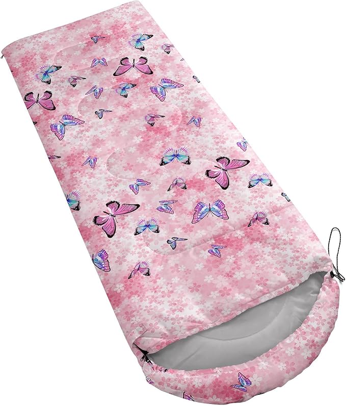 Kids Sleeping Bag for Boys Girls,Checkerboard Cat Print-Lightweight Warm Portable Outdoor Indoor-Waterproof Cold Weather Resistant Sleeping Bag for Camping Hiking
