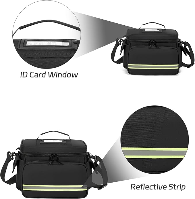 First aid Bag Black one Layer Empty Medical Bag Home Health Empty First Aid Storage Bag Medical Supplies Emergency Responder for Nursing Student,Therapist,Doctors