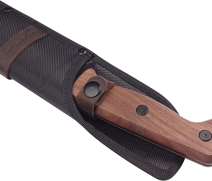 Full Tang Machete bushcraft machete with Sheath 12.4 Inch wood handle for Yard Work Controlled Chopping & Cutting, Gardening,Camping and Bushcraft