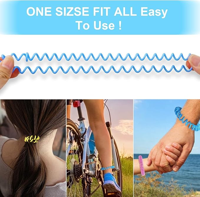 60 Pack Mosquito Repellent Bracelets, Individually Wrapped Wristbands, DEET Free, Natural and Waterproof Bands, Camping Travel Essentials (60 Count (Pack of 1))