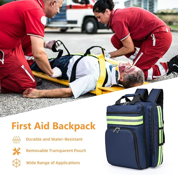 Medical Bag Backpack Empty First Aid Backpack Emergency Empty,Medicine Bag Empty,Medical Bag Organizer,Emergency Medical Backpack,First Aid Backpack, Medicine Mag for Traveling Nurses(Bag Only)