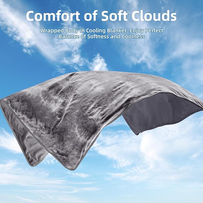 inhand Cooling Blanket Twin Size (60"x80"), Cooling Blankets for Hot Sleepers, Absorbs Heat to Keep Adults Cool for Summer Nights Sweats, Thin Cold Lightweight Blanket for Couch Bed, All Season Use