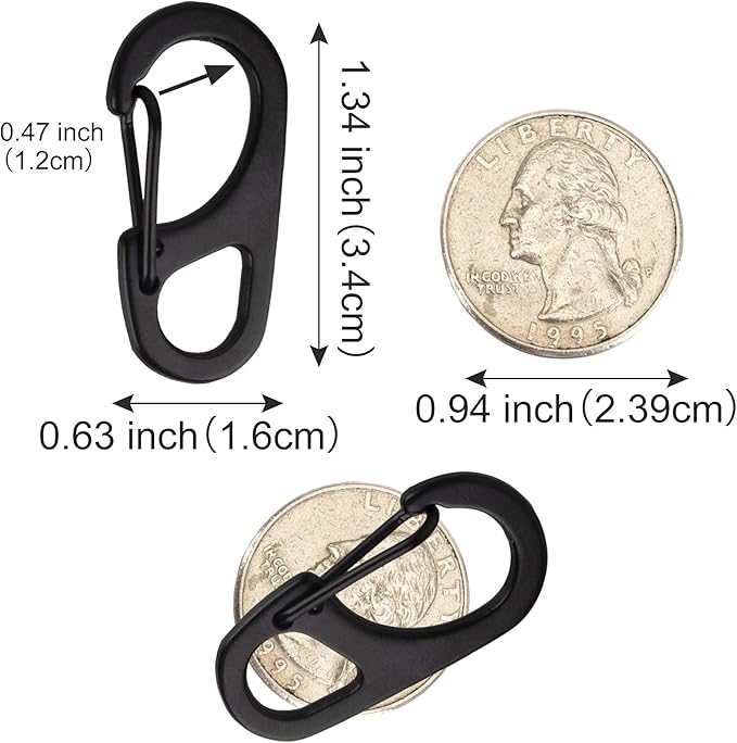 SWATOM Small Mini Carabiner Clip Tiny Spring Snap Hook Keychains Micro Carabiners for Paracord EDC Alloy Key Rings Outdoor Hiking Fishing Camping Backpack Accessories