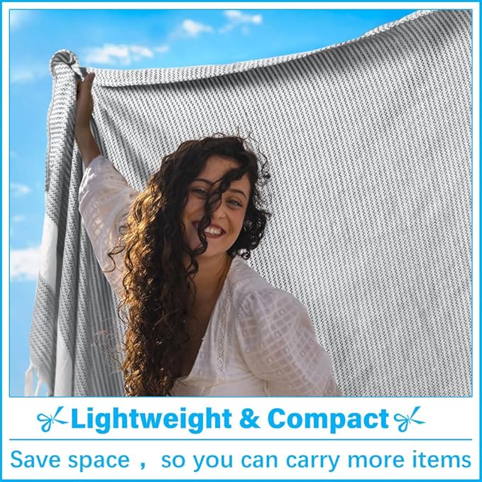 Oversized Turkish Beach Towel Blanket XXL Cotton Sandproof Towels Boho Woven Extra Large Big Sand Free Giant Throw Blankets Huge Quilt XL Picnic Camping Necessities Cloud for Adult Gifts