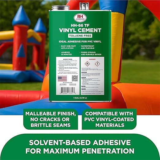 HH-66 Toluene Free Vinyl Cement, 1 Gal. can - Vinyl Adhesive, Cement Glue, Repair Glue, Inflatables, Pool Liner, Tarps, Tents, Awnings, Mats, Covers, Waterproof, High Strength, RH Adhesives