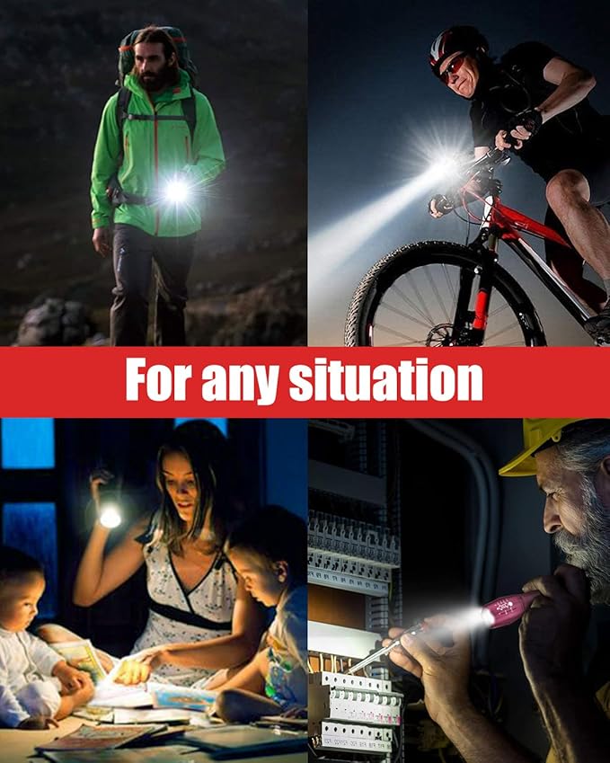 Victoper LED Flashlight 2 Pack Pink, Bright High Lumens Tactical Flashlights High Lumens with 5 Modes, Waterproof Zoomable Flash Light for Outdoor, Gifts for Hunting Camping Essentials Gear