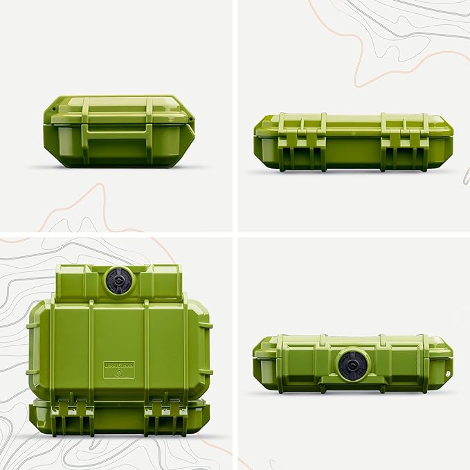 Evergreen 56 ToughBox - EDC Dry Box Protective Case USA Made for Organization of Cameras, Phones, Camping, Fishing, Hiking, Water Sports (Green)
