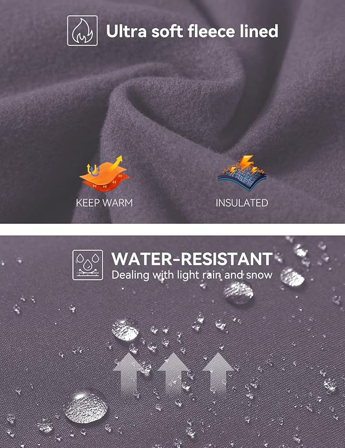 baleaf Women's Fleece Lined Leggings Water Resistant Thermal Winter Warm Tights High Waisted with Pockets Running Gear