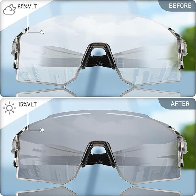 OULAIQI Cycling Sunglasses Polarized Sunglasses for Cycling Men Women with 1 Lens or 3 Interchangeable Lens Baseball Glasses
