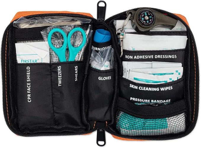 Ultralight First Aid Kit, Water Repellant Shell – Small First Aid Kit for Camping, Hiking, Outdoor Sports, Adventure, Travel, Biking – 71 Piece Adventure 3.0 Essentials Kit