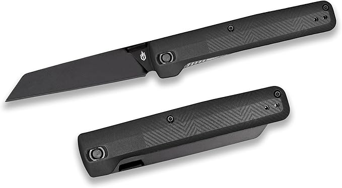 Gerber Gear Pledge Pocket Knife with Pocket Clip - 3.7" Full Panel Plain Edge Blade Folding Knife - EDC Gear and Equipment - Omni Gray