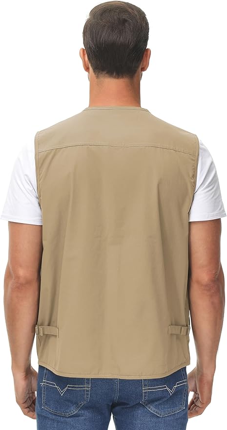 Lentta Men's Fishing Vest Summer Outdoor Lightweight Work Photo Vest 16 Pockets