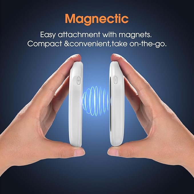 Hand Warmers Rechargeable,2 Pack Double Sided Heating Warmer That Surrounds Warmth for Palm and Fingers,Magnetic Electric Handwarmers 10000mAh with Adjustable Temp,Winter Gifts for Men and Women