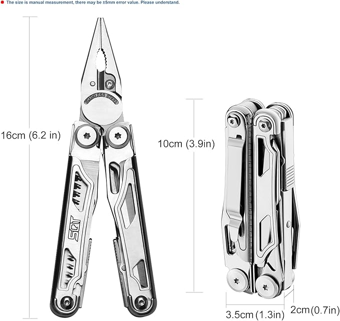SQT2038-5 18-in-1 Multitool, Gifts for Men, Foldable & Self-Locking, Professional Multitool for DIY, Outdoor Camping, and Home Repairs...