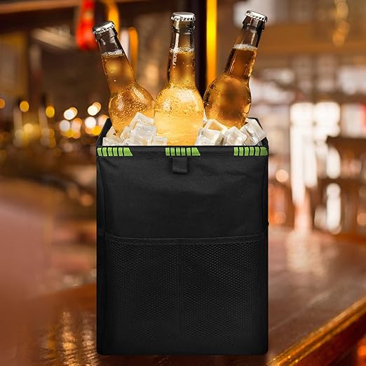 Homelove Hanging Car Trash Can with 4 Storage Pockets, Waterproof Leakproof Oxford Auto Garbage Bag, Adjustable Garbage Bag, Foldable Car Trash Bin Fit for Truck, SUV, Home, Office