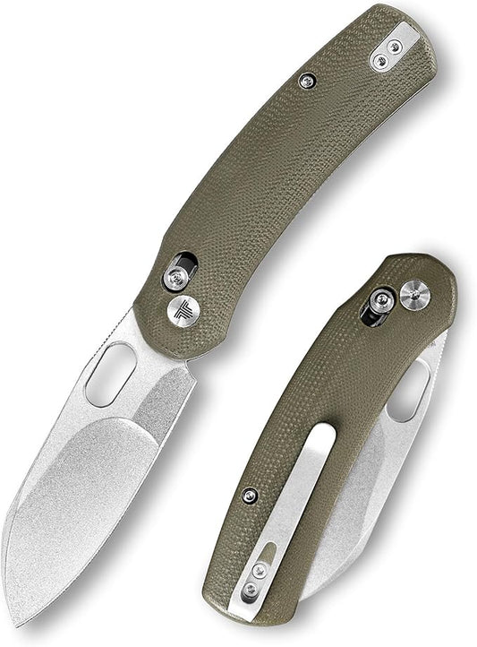 Lamb-03G, Folding Pocket EDC Knife for Men, Crossbar Lock,3” N690 Steel Blade,Black G10 Handle,Outdoor Camping Tool