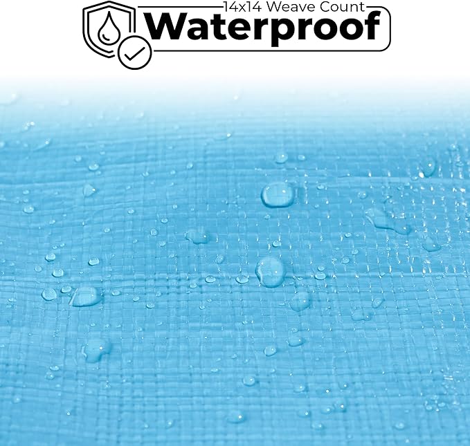 Tarps Heavy Duty Waterproof 20x40-12 mil Thick Camping Tent - Blue Tarp 20x40 UV Resistant, Rip & Tear Proof with Metal Grommets – Multipurpose Use for Camping, Tent, Boat, RV, Car, & Pool Cover