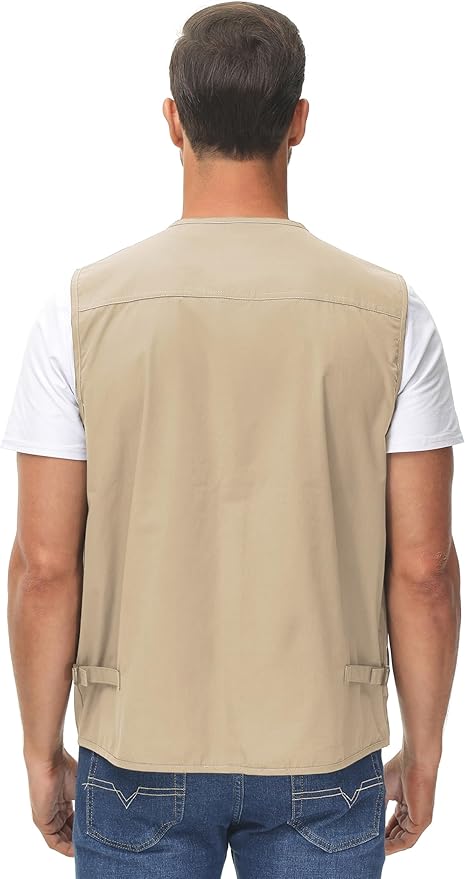Lentta Men's Fishing Vest Summer Outdoor Lightweight Work Photo Vest 16 Pockets