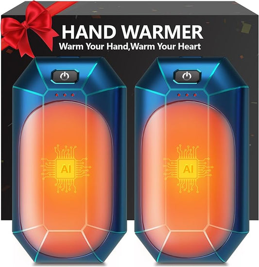 AI Hand Warmers Rechargeable 2 Pack,Portable Electric Hand Warmer Reusable,AI Hand Warmer for Outdoor Golf Hunting Camping Accessories,Warm Winter Gifts for Men Women Kids