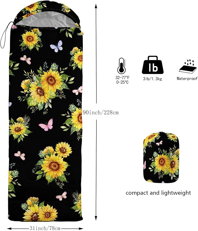 Sleeping Bag for Womens Girls Teens, Waterproof Sleeping Bags Traveling and Outdoors, Camping Gear Equipment