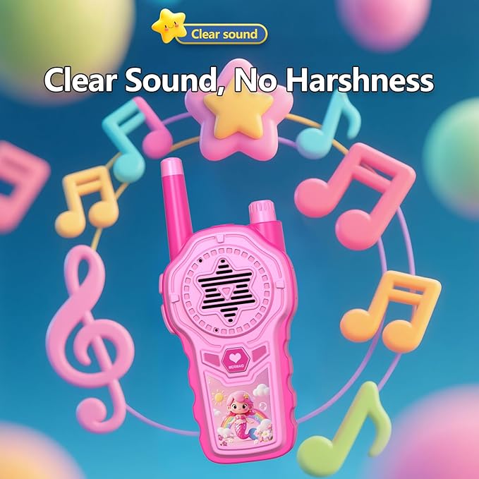 Pink Walkie Talkies for Kids 2 Pack, 2200M Long Range Family Walkie Talkie for Girls Camping Hiking Indoor Outdoor Adventures Birthday Gift(Pink)