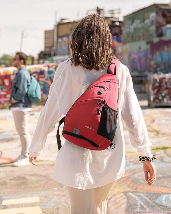 WATERFLY Large Crossbody Sling Bag: Over Shoulder Backpack Daypack Casual Cross Chest Side Pack