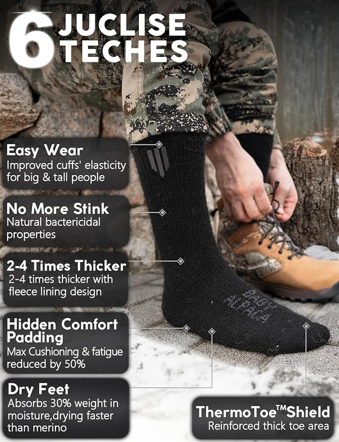 Alpaca Wool Boot Socks Men and Women, Heavyweight Thick Thermal Socks Cold Weather Hunting Hiking, Moisture Wicking