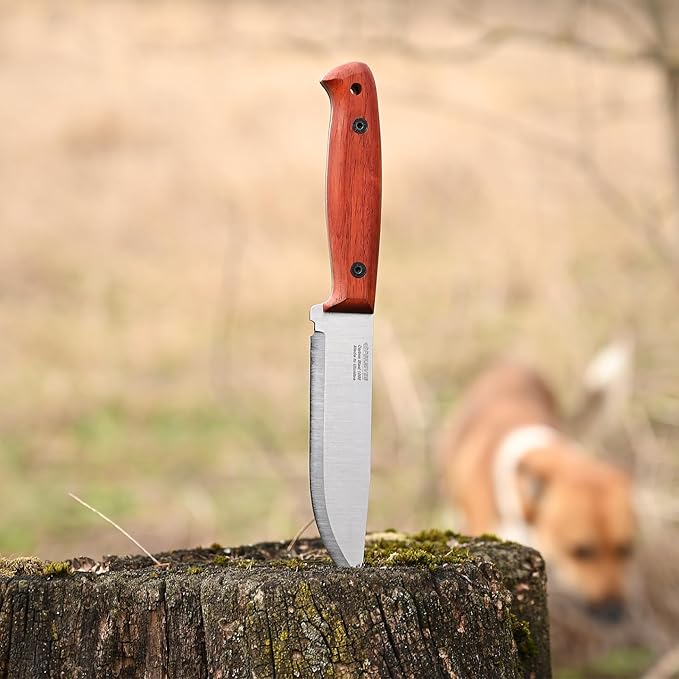 BPS Knives Flamebird Adventurer - Fixed-Blade Carbon Steel Bushcraft Knife with Leather Sheath - Outdoor Full Tang Utility Knives - Camping Knives - Survival Tactical Camp Knife