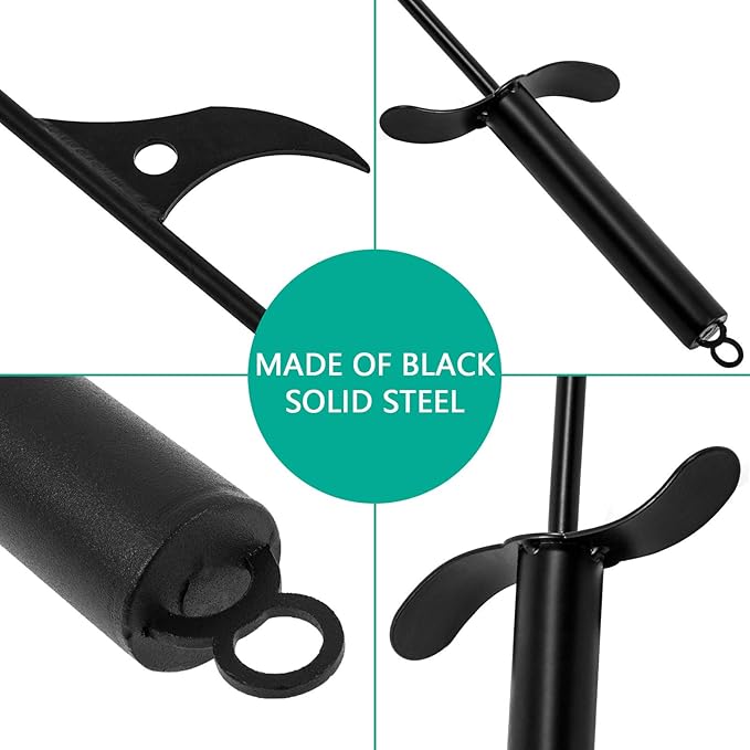 40-Inch Fire Pit Campfire Poker Stick for Fireplace, Camping, Wood Stove, Outdoor and Indoor Use, Black Solid Steel
