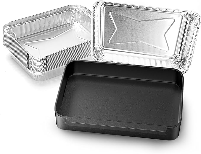 for Weber Drip Pan Replacement 93305 Catch Pan for Weber with 20-Pack 6415 Foil Grease Tray Liners | Grease Catcher for Weber Genesis & Spirit Grills Silver/Gold/Platinum1000-5500 Summit Grills
