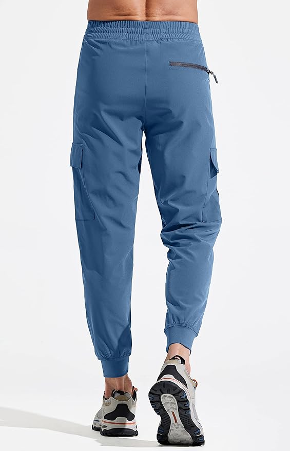 Libin Men's Lightweight Joggers Quick Dry Cargo Hiking Pants Track Running Workout Athletic Travel Casual Outdoor
