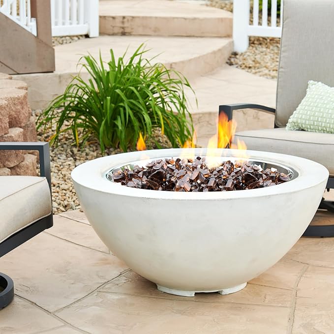 20 Pounds Fire Pit Glass, Copper Reflective Tempered Glass Rocks, High Luster, Fit for Natural and Propane Fire Pit Table, Fireplace and Landscaping