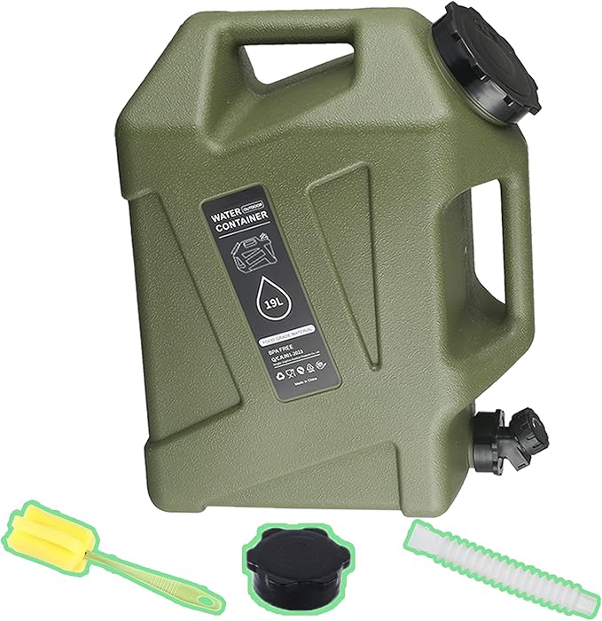 3.2 gallon Camping Water Container with Spigot, Portable BPA-Free Water Jug for Camping Hiking Emergency Stroage (Army Green, 3.2, Gallons)
