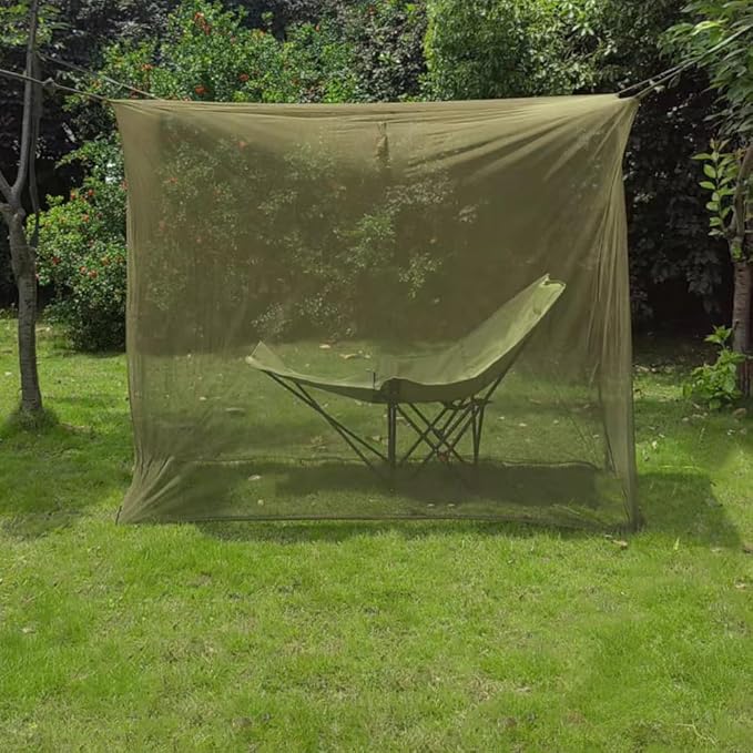 Military Green Mosquito Net - Portable Tactical Camping Net with Ultra-Fine Mesh, Fits Single/Double Beds & Cots (75"x35"x67" & 78"x67"x70") (Single L75in*W35in*H67in)