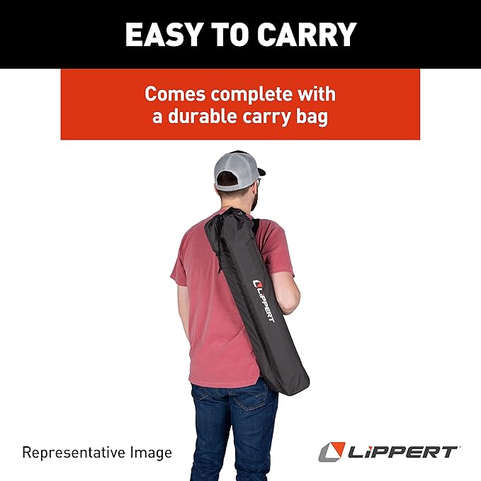 Lippert HD Hybrid Foldable Camp Table with Carry Bag White 27 1/2” x 27 1/2” x 27 1/2" (H x W x D),Hammer Grey