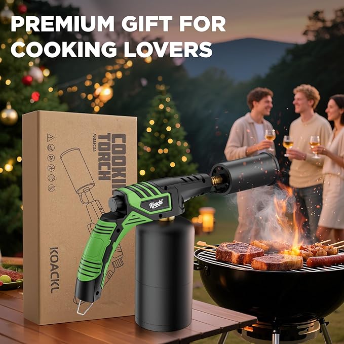Powerful Propane Torch Head, Campfire Starter, Charcoal Lighter, Welding Torch Head by MAPP, MAP/PRO, for Searing Steak, Soldering, Brazing, Stripping Paint(Tank Not Included)