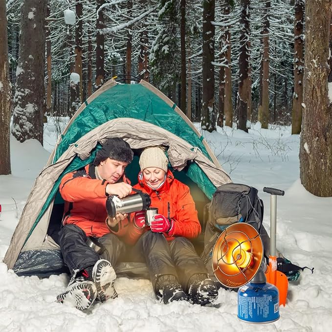 Portable Camping Heating,Propane/iso Butane Heater,Electronic Ignition and Fuel Conversion Head, Suitable for Camping, Outdoor Tent, Indoor