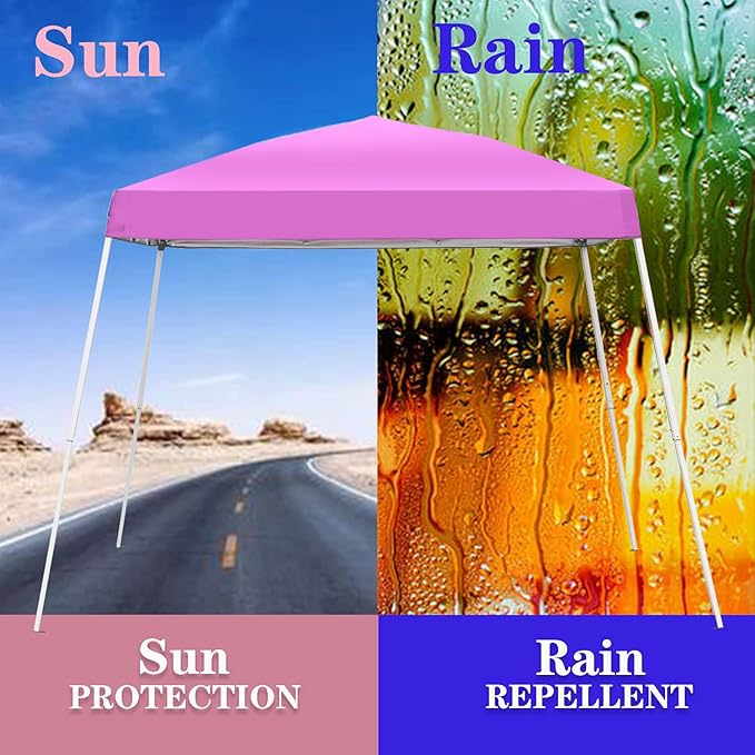GDY Outdoor 8x10 Ft Pop Up Canopy Tent,Portable Instant Folding Shelter Gazebos, Patio Canopy with Carrying Bag, Pink.