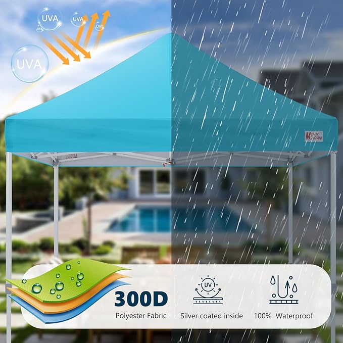 MASTERCANOPY Pop Up Canopy Tent Commercial Grade 10x10 Instant Shelter (Sky Blue)