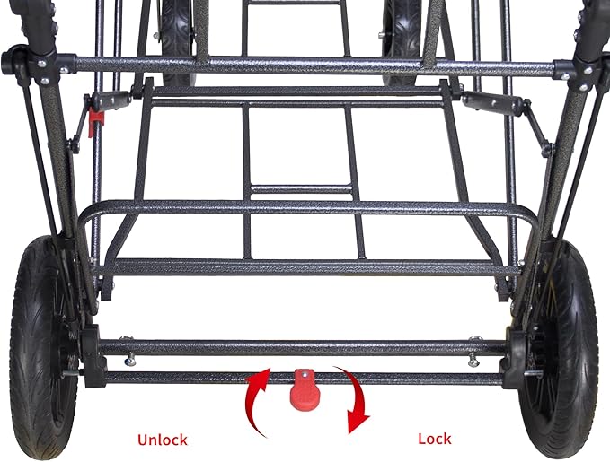 TMZ Collapsible Foldable Wagon Cart with Quick-Release Wheels and 2 Seats, Heavy Duty Wagon 265LBS Load Capacity for Camping Garden Shopping (Green)