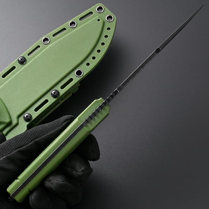 GTK3 Fixed Blade Knife AUS-8 Steel Blade Nylon Fiberglass Handle Full Tang EDC Tool Knifes for Outdoor Camping Survival Adventure Bushcraft(green)