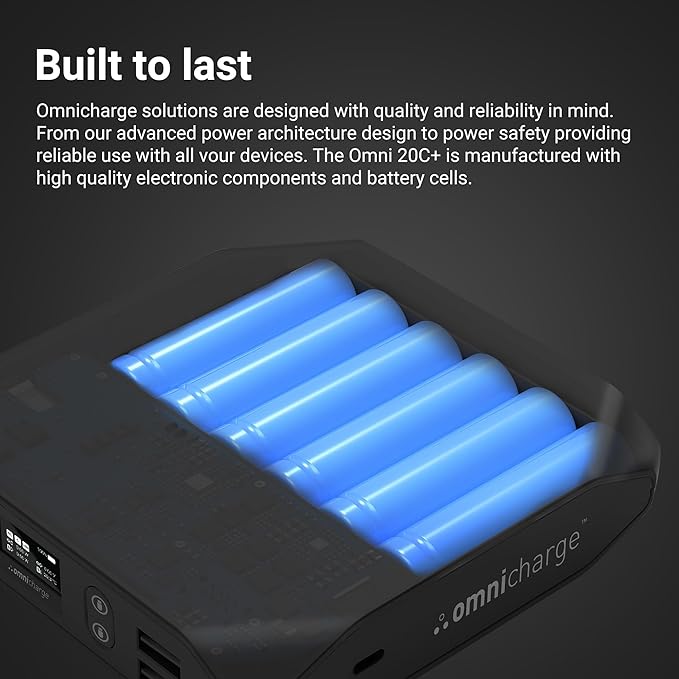 Omni 20C+ Professional Premium Portable Power Bank with Fast Charging 100W USB-C PD 20,000mAh/71Wh – Laptop Power Bank, Universal Charger for All Devices, USB Hub, Wireless & QC 3.0 Power Solution