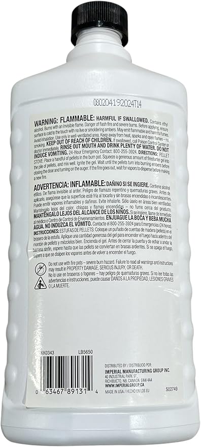 Imperial Squeez 'N Light Fire Starter Gel – KK0343 | 22 oz Bottle | Smokeless, Odorless, Gelled Alcohol | Instant Ignition | Long-Burning & Clean Flame
